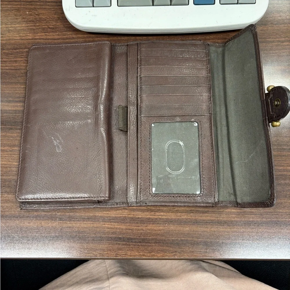 Fossil Brown Leather Wallet and Checkbook Holder